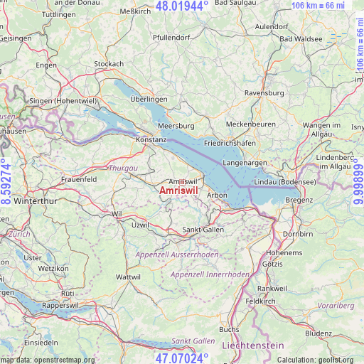 Amriswil on map