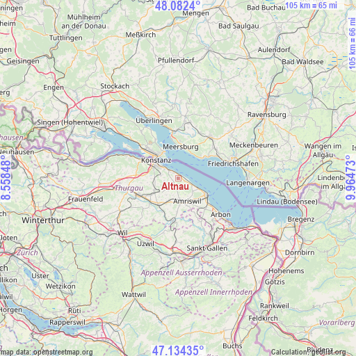 Altnau on map