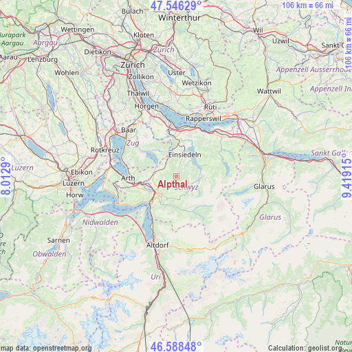 Alpthal on map