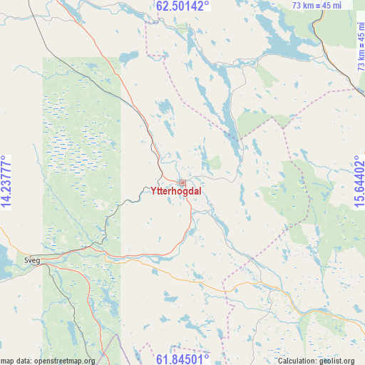 Ytterhogdal on map