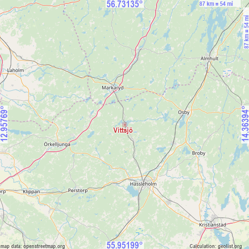 Vittsjö on map