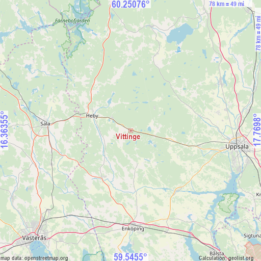 Vittinge on map