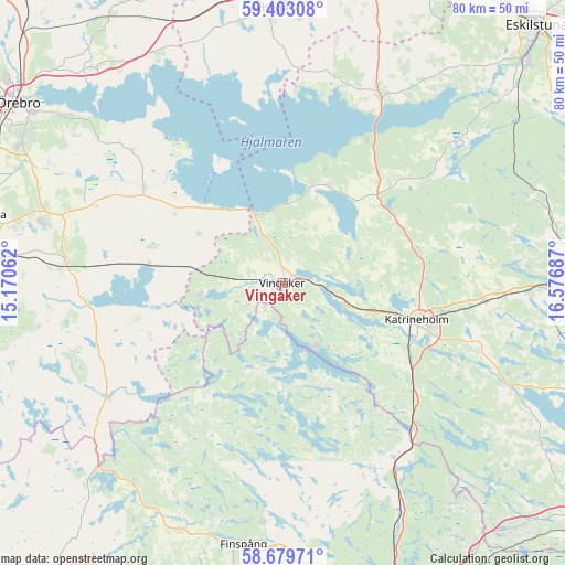 Vingåker on map