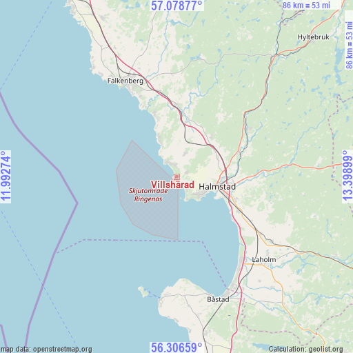 Villshärad on map
