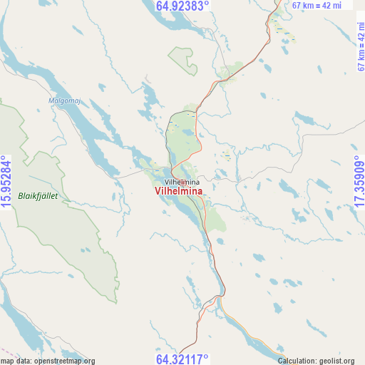 Vilhelmina on map