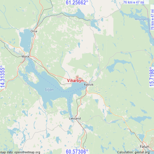 Vikarbyn on map