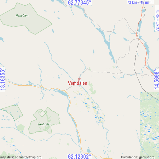 Vemdalen on map