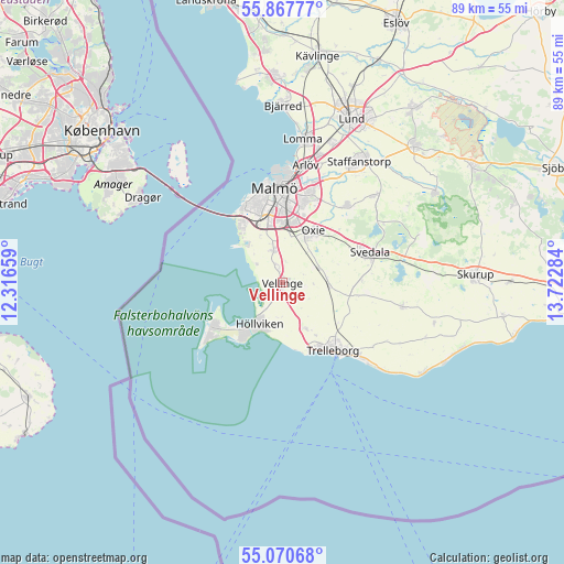 Vellinge on map