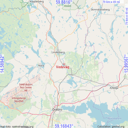 Vedevåg on map