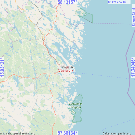 Västervik on map