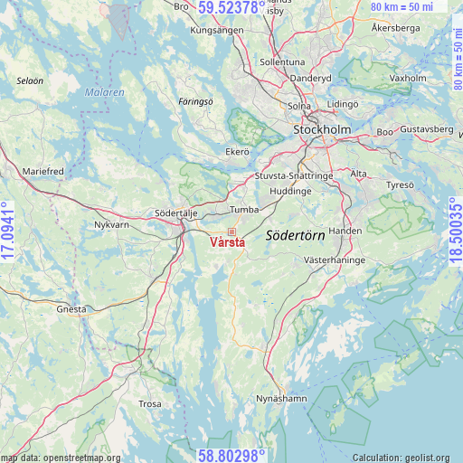 Vårsta on map