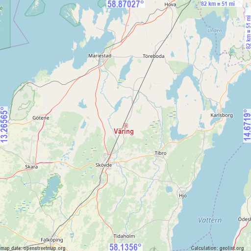 Väring on map