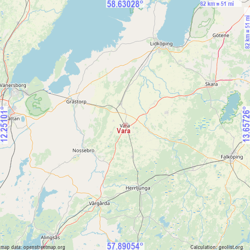 Vara on map