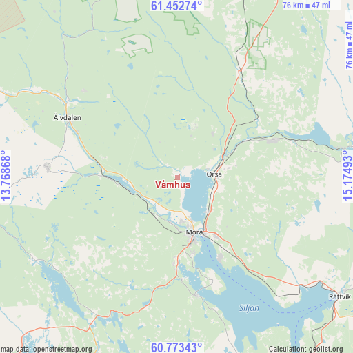 Våmhus on map