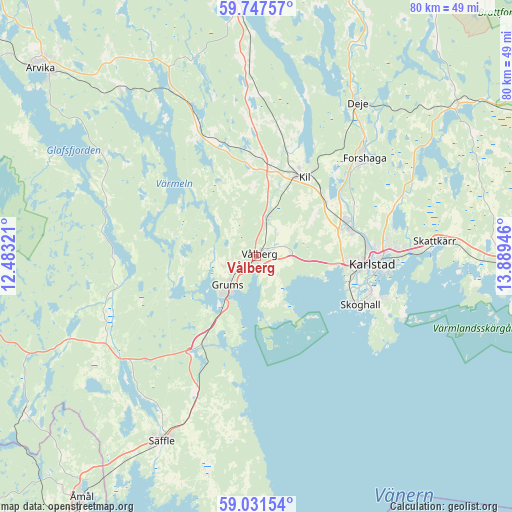 Vålberg on map
