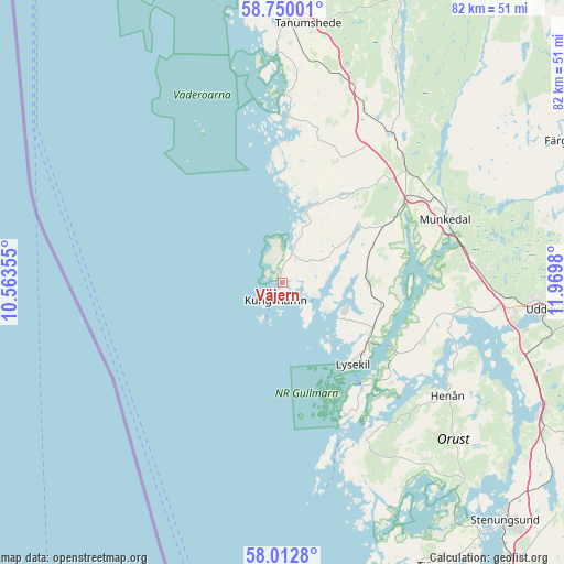 Väjern on map