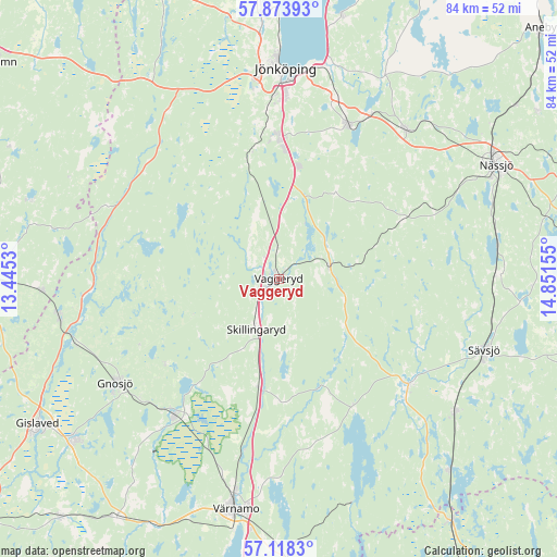 Vaggeryd on map