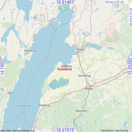 Vadstena on map