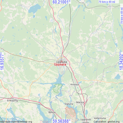 Uppsala on map