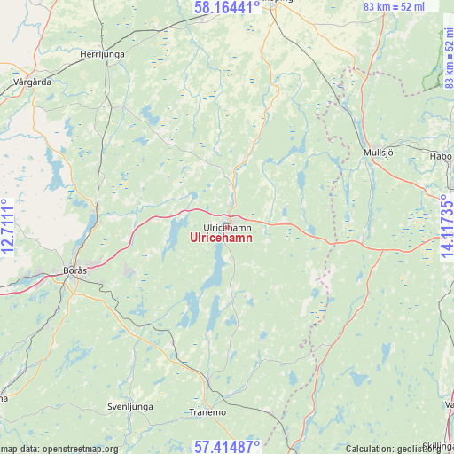Ulricehamn on map