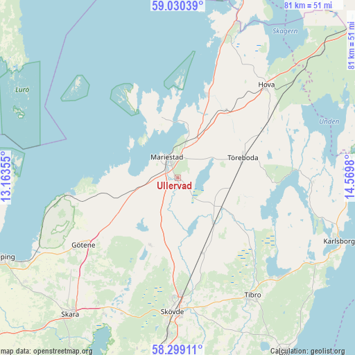 Ullervad on map