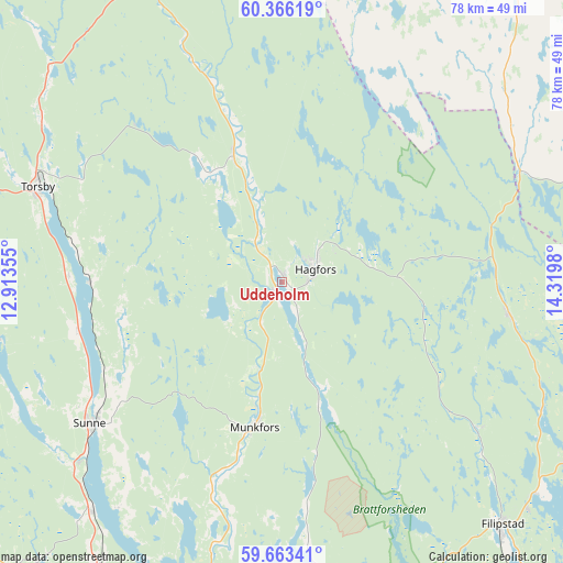 Uddeholm on map