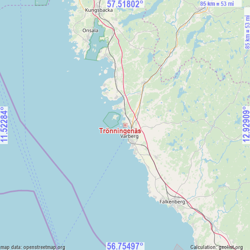 Trönningenäs on map