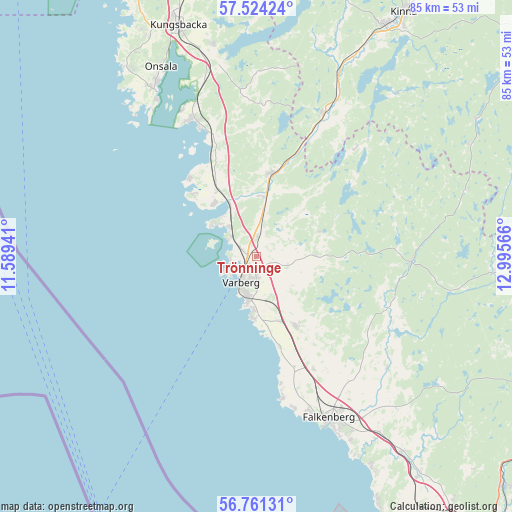 Trönninge on map