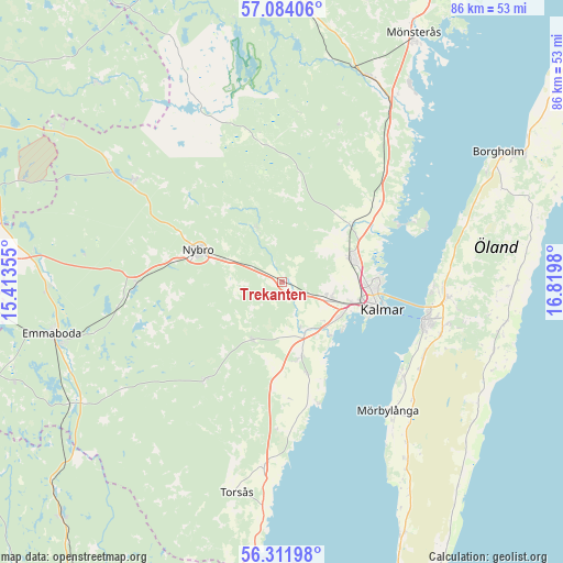 Trekanten on map