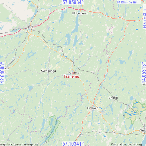 Tranemo on map