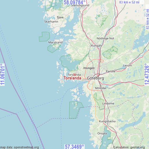 Torslanda on map