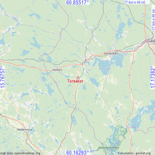 Torsåker on map