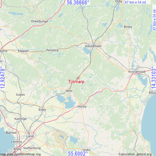 Tjörnarp on map