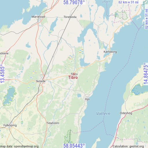 Tibro on map