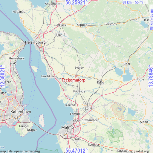 Teckomatorp on map