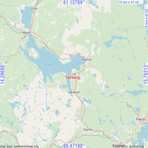 Tällberg on map