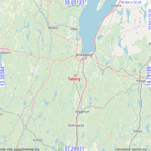 Taberg on map