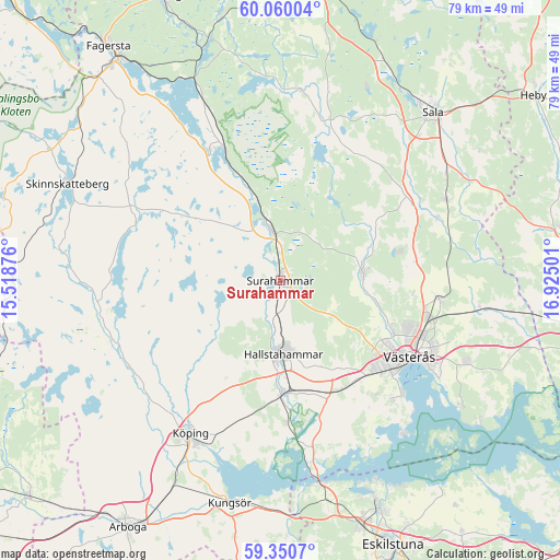 Surahammar on map