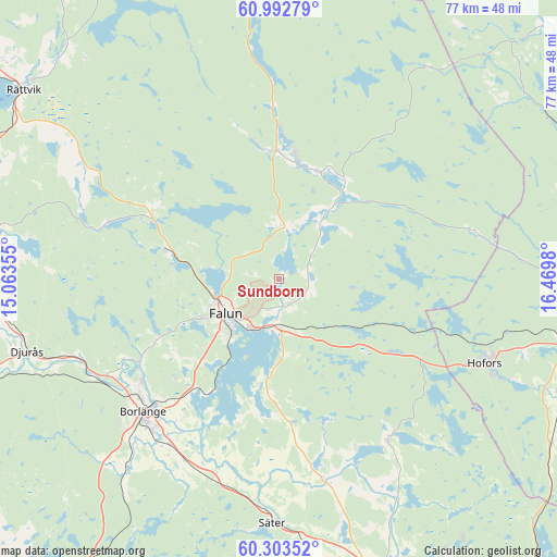 Sundborn on map