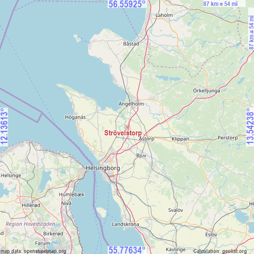 Strövelstorp on map