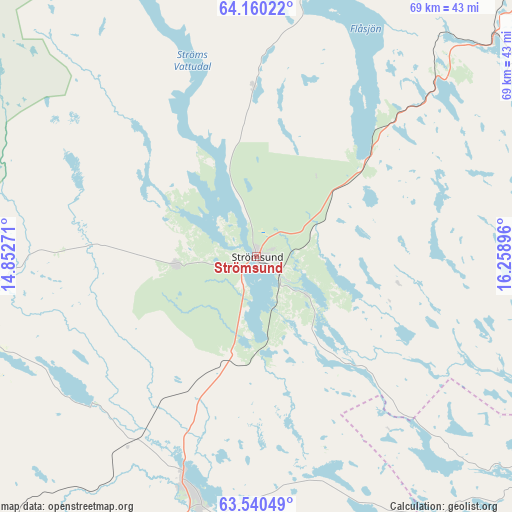 Strömsund on map