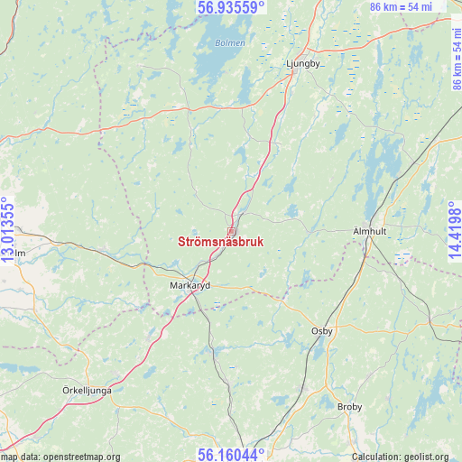 Strömsnäsbruk on map