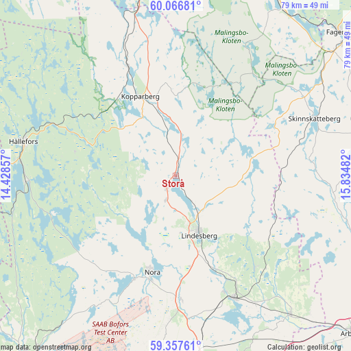 Storå on map