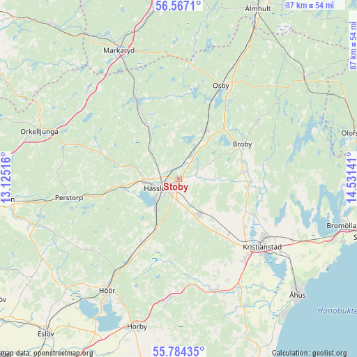 Stoby on map