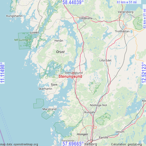 Stenungsund on map