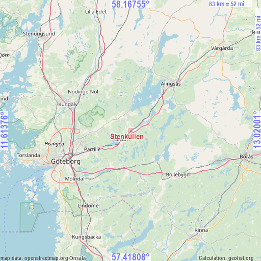 Stenkullen on map