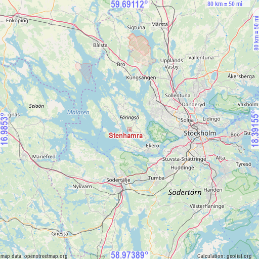 Stenhamra on map