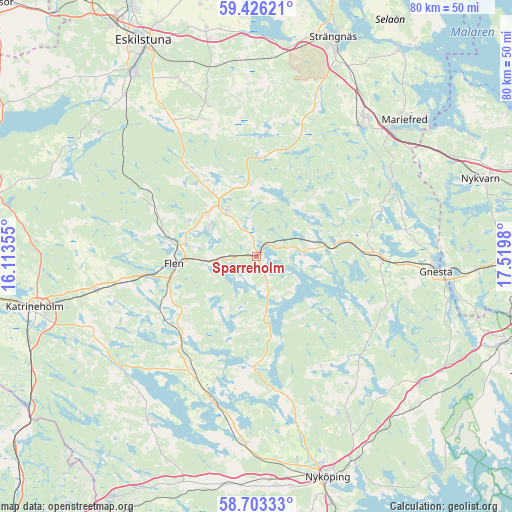 Sparreholm on map
