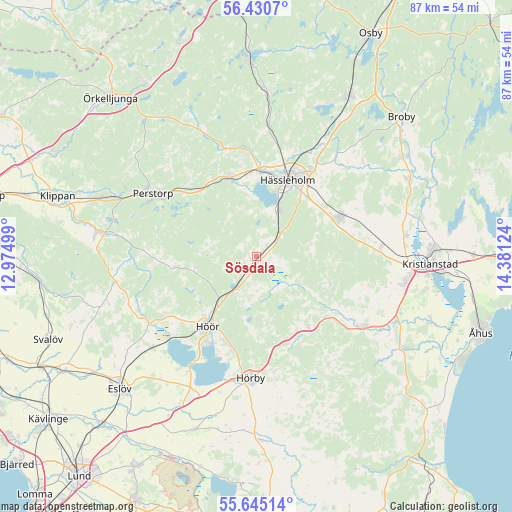 Sösdala on map