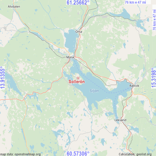 Sollerön on map